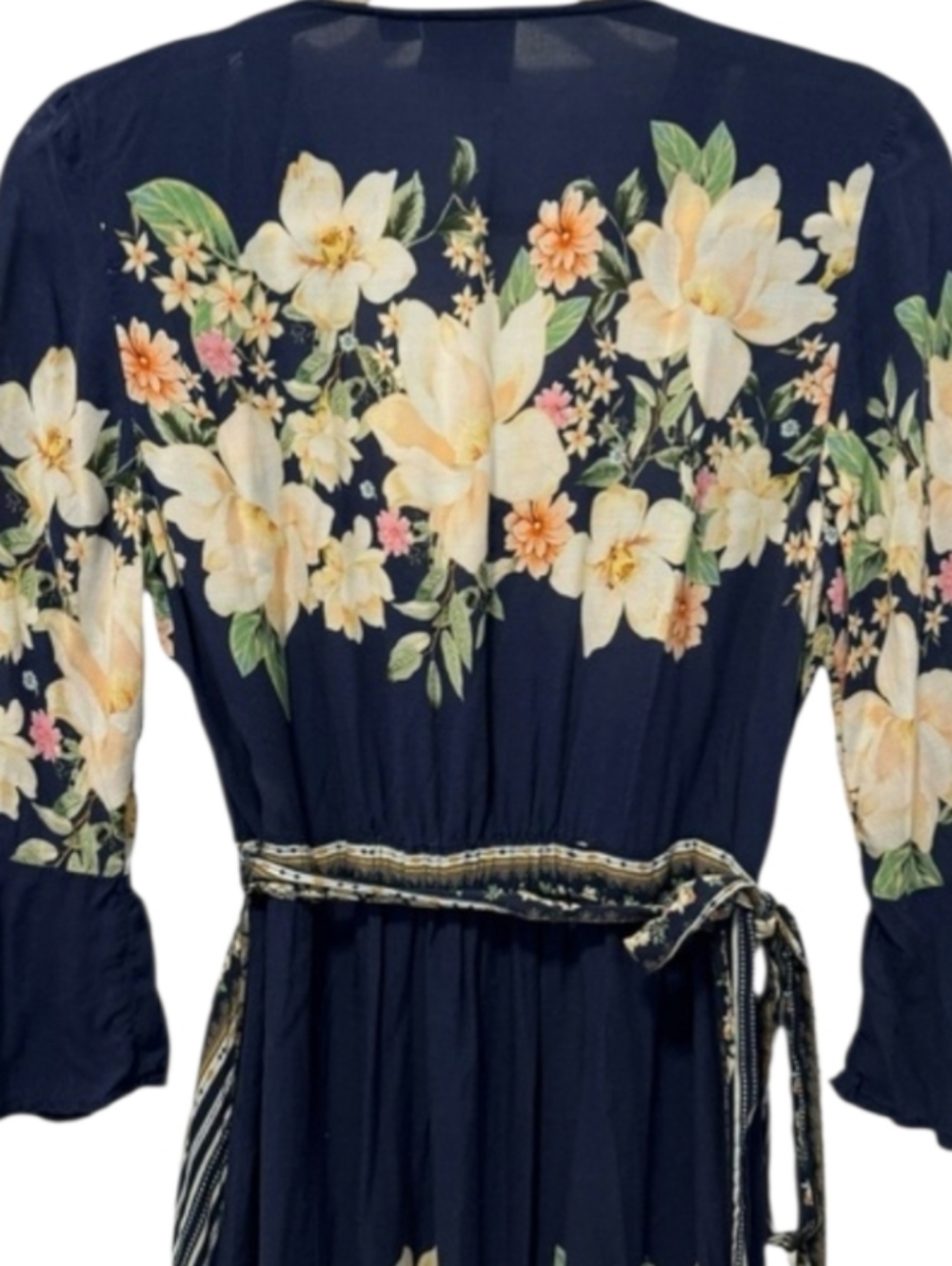 Farm de Rio blue floral wrap maxi dress size S - Picture 6 of 9